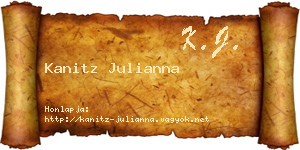 Kanitz Julianna névjegykártya